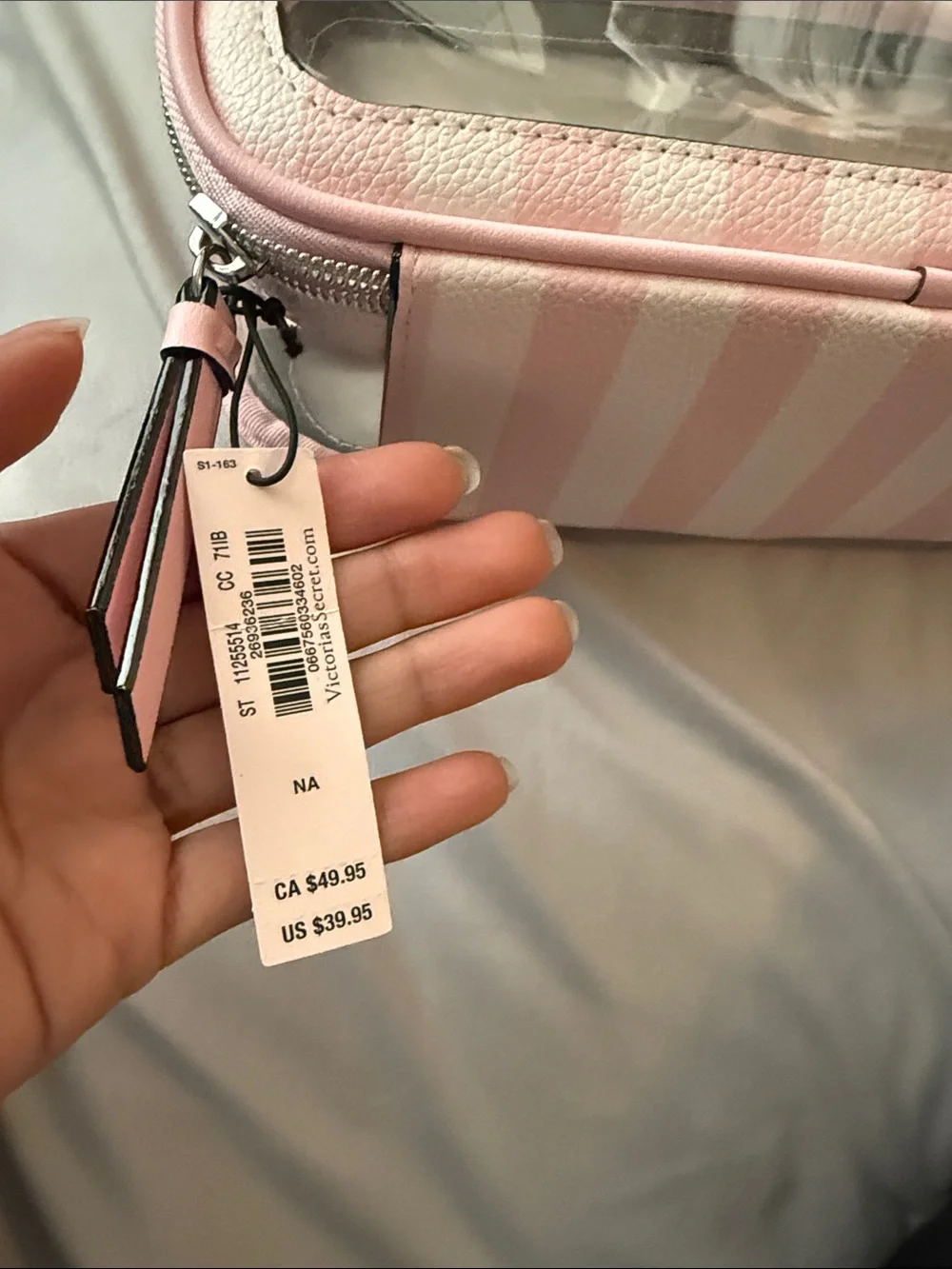 Victoria's Secret Pink and White Clear Cosmetics Bag